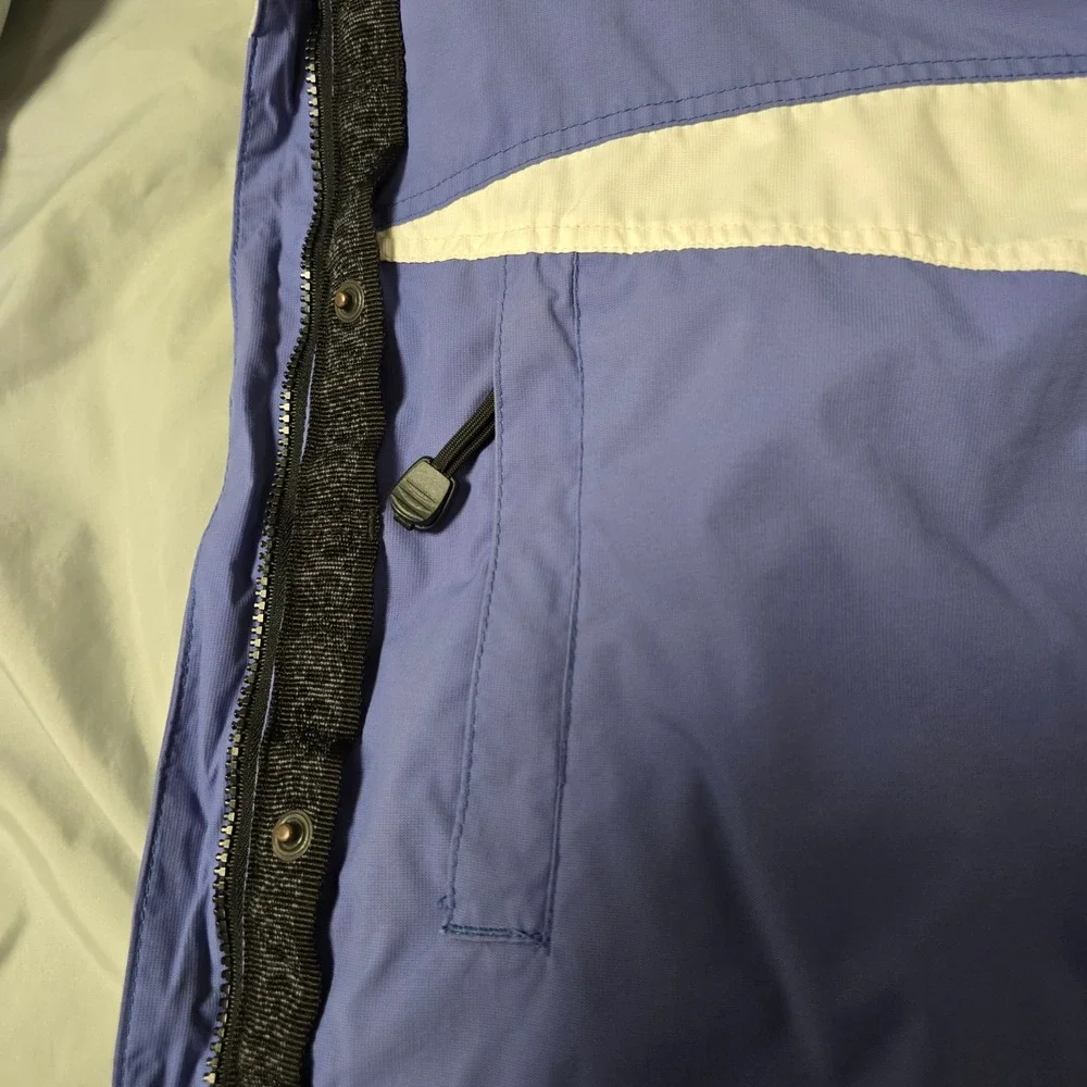 Columbia Women's Ski Jacket Size‎ L Lavender Blue White Winter Removable Liner